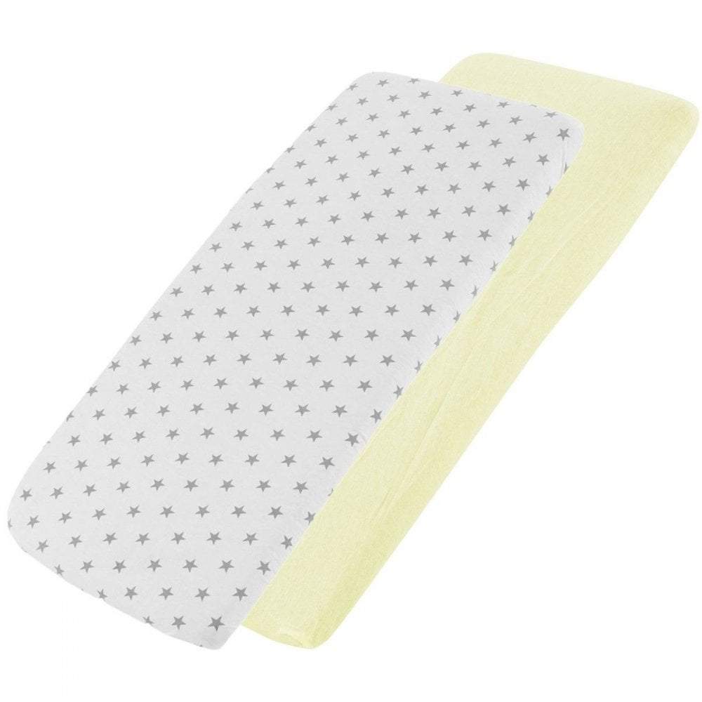 Crib Jersey Fitted Sheets 100% Cotton 40x90cm - Pack Of 2 - Fits All Models - SHEET STORY - 44