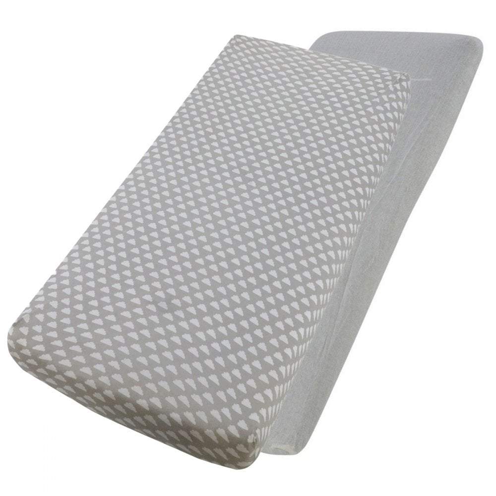 Crib Jersey Fitted Sheets 100% Cotton 40x90cm - Pack Of 2 - Fits All Models - SHEET STORY - 159