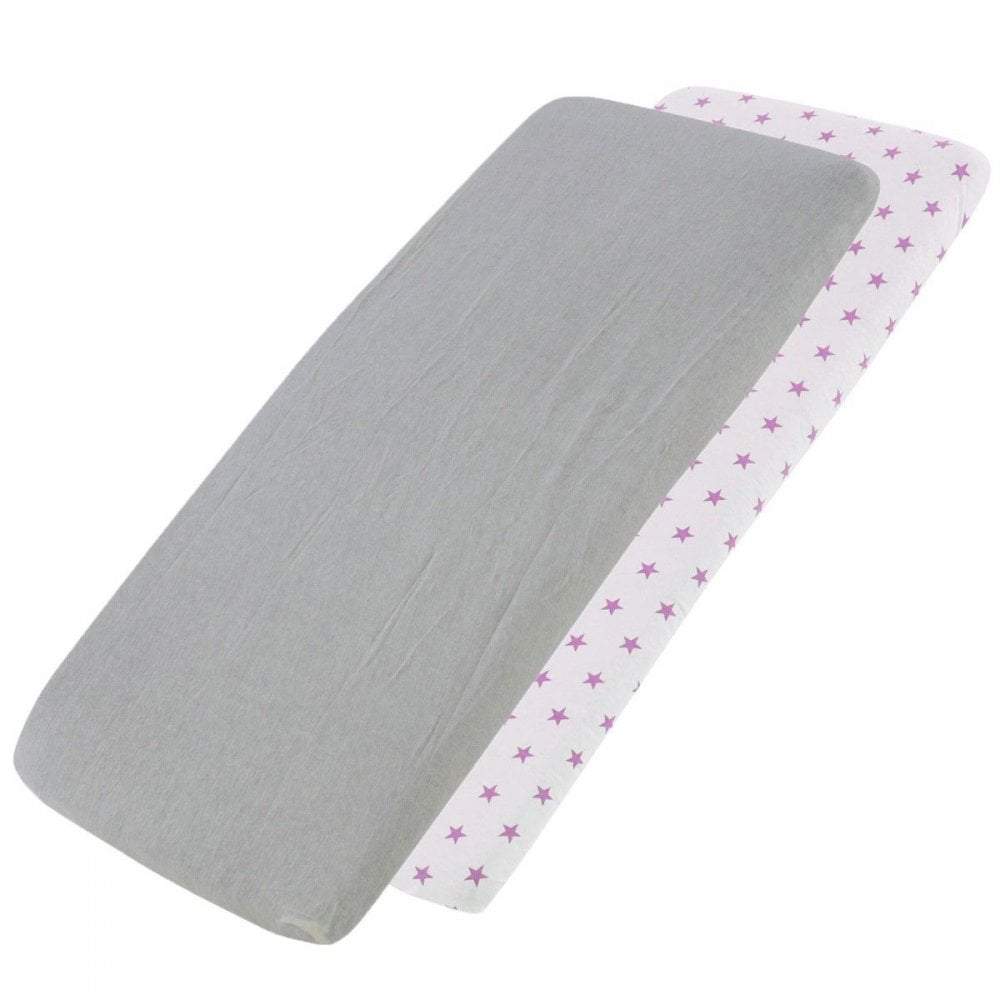 Crib Jersey Fitted Sheets 100% Cotton 40x90cm - Pack Of 2 - Fits All Models - SHEET STORY - 108