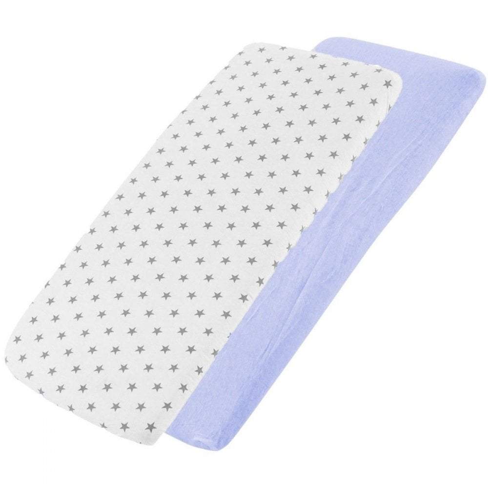 Crib Jersey Fitted Sheets 100% Cotton 40x90cm - Pack Of 2 - Fits All Models - SHEET STORY - 54