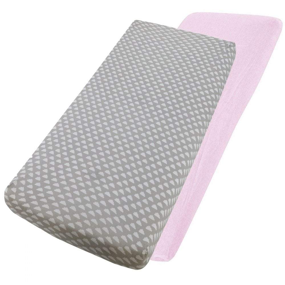 Crib Jersey Fitted Sheets 100% Cotton 40x90cm - Pack Of 2 - Fits All Models - SHEET STORY - 141