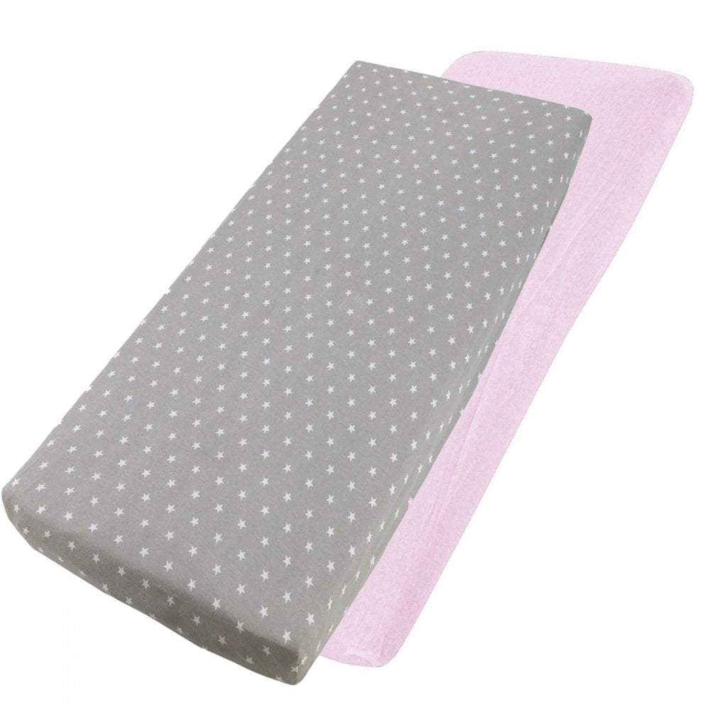 Crib Jersey Fitted Sheets 100% Cotton 40x90cm - Pack Of 2 - Fits All Models - SHEET STORY - 144