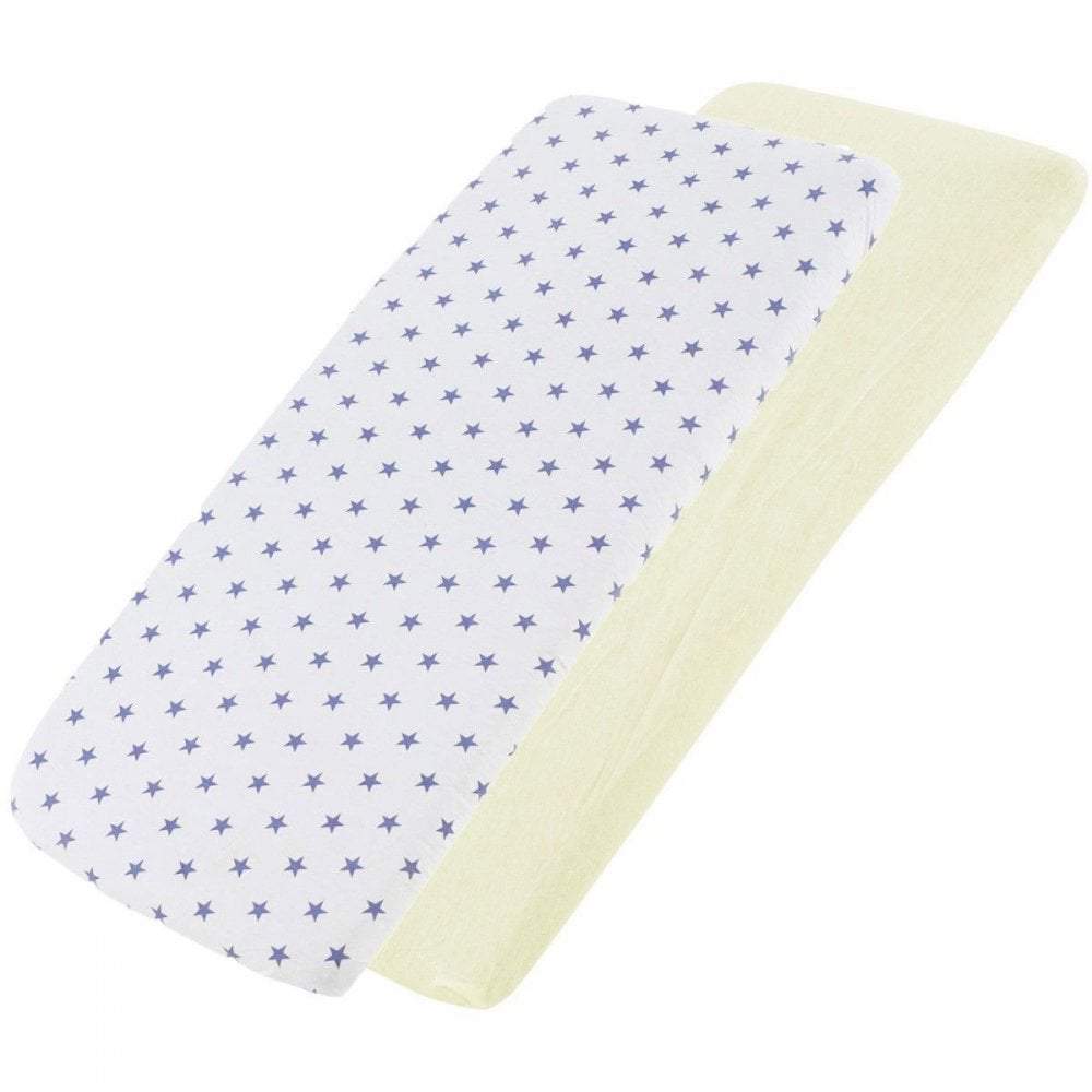 Crib Jersey Fitted Sheets 100% Cotton 40x90cm - Pack Of 2 - Fits All Models - SHEET STORY - 81