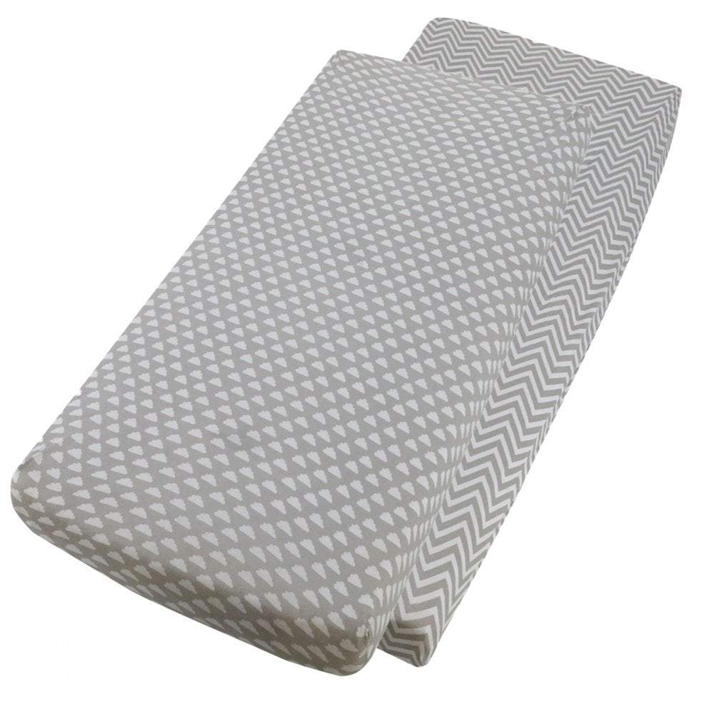 Crib Jersey Fitted Sheets 100% Cotton 40x90cm - Pack Of 2 - Fits All Models - SHEET STORY - 165