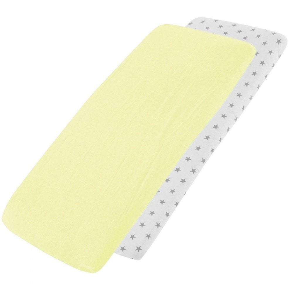 Crib Jersey Fitted Sheets 100% Cotton 40x90cm - Pack Of 2 - Fits All Models - SHEET STORY - 69