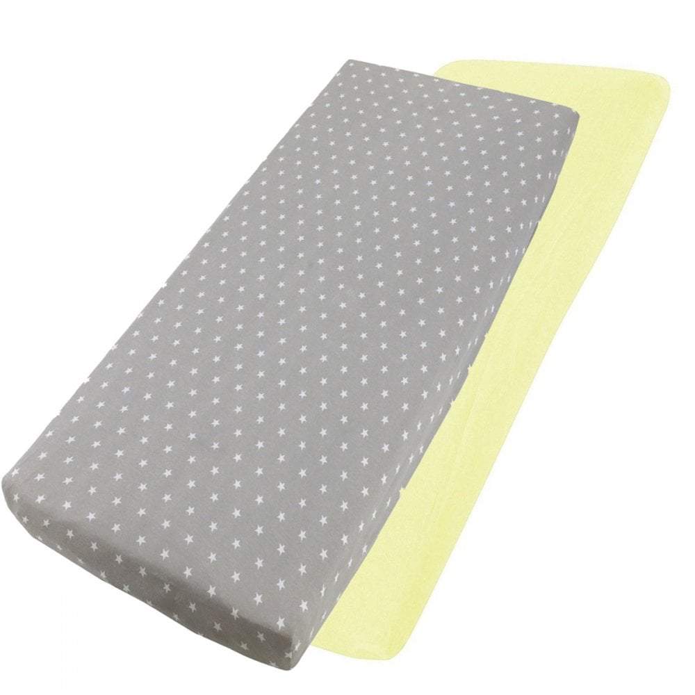 Crib Jersey Fitted Sheets 100% Cotton 40x90cm - Pack Of 2 - Fits All Models - SHEET STORY - 153