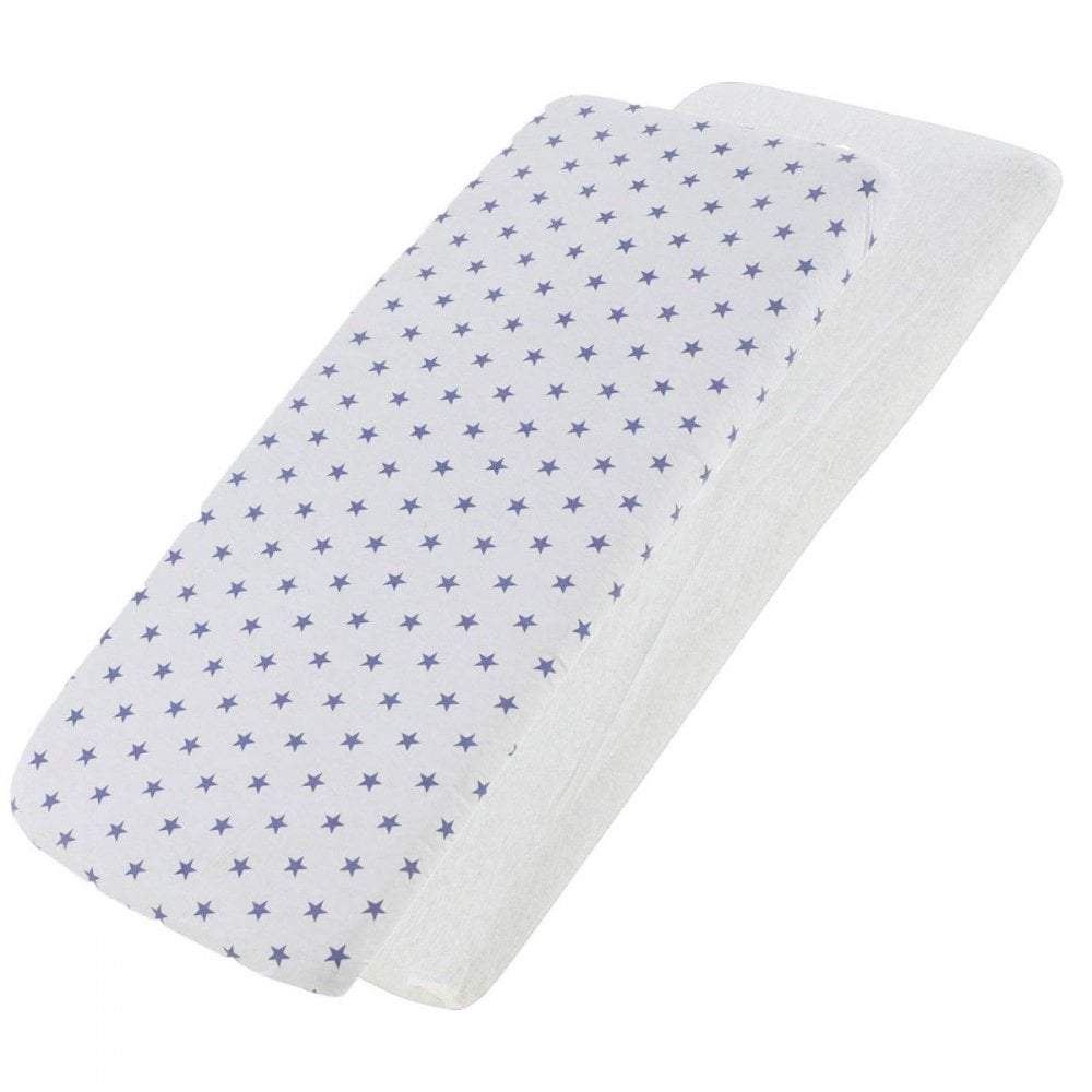 Crib Jersey Fitted Sheets 100% Cotton 40x90cm - Pack Of 2 - Fits All Models - SHEET STORY - 75