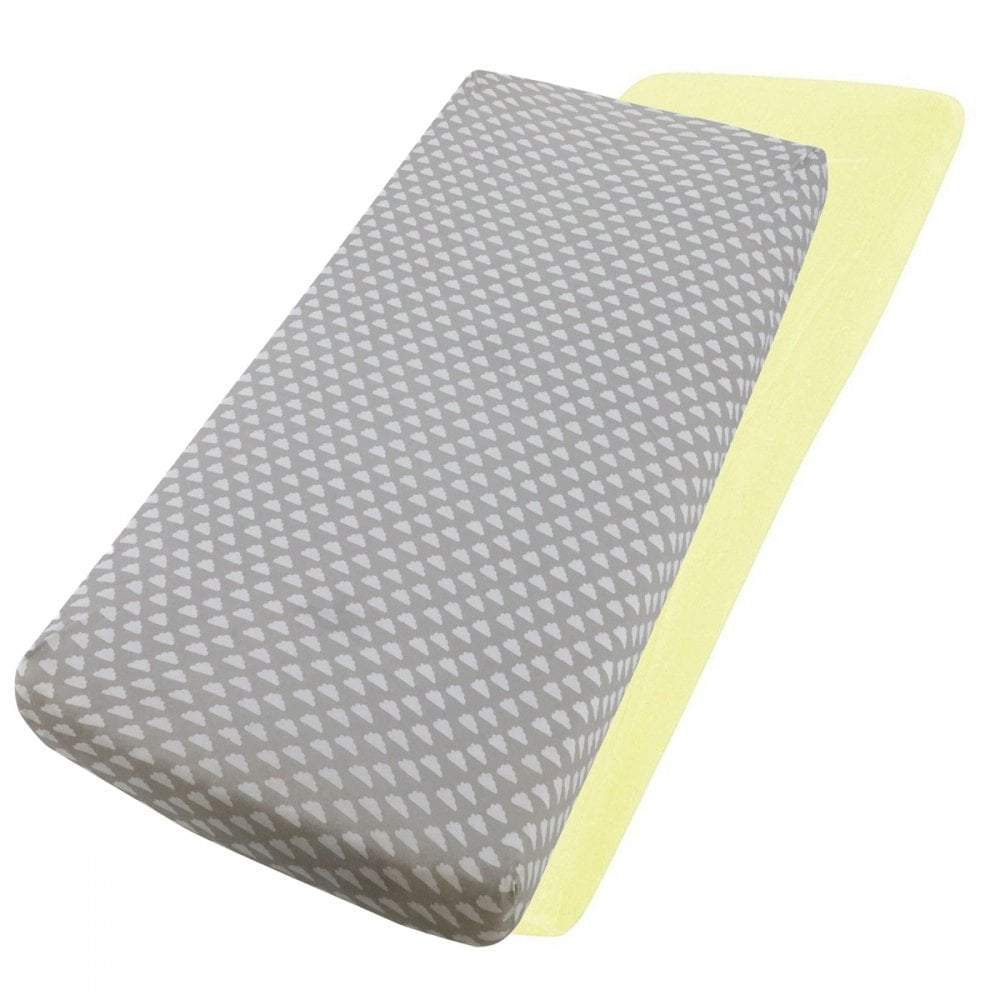 Crib Jersey Fitted Sheets 100% Cotton 40x90cm - Pack Of 2 - Fits All Models - SHEET STORY - 150