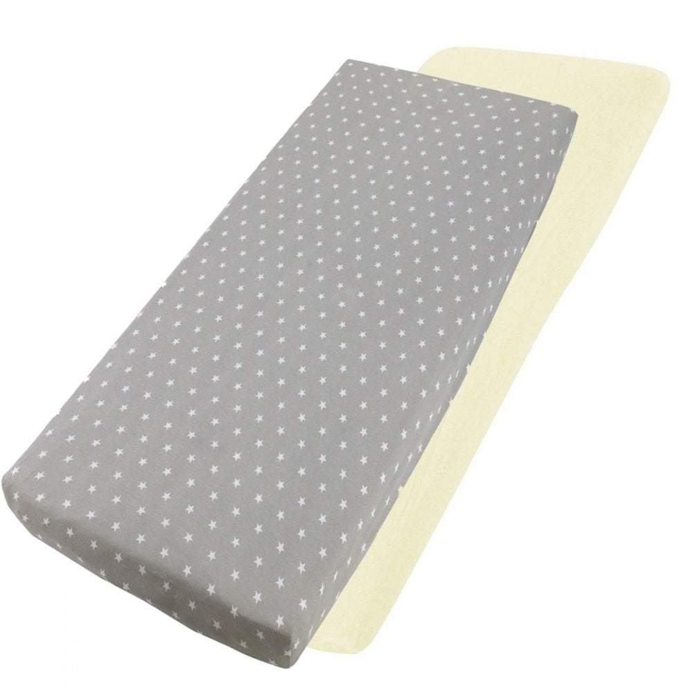 Crib Jersey Fitted Sheets 100% Cotton 40x90cm - Pack Of 2 - Fits All Models - SHEET STORY - 126