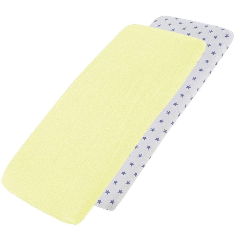 Crib Jersey Fitted Sheets 100% Cotton 40x90cm - Pack Of 2 - Fits All Models - SHEET STORY - 102