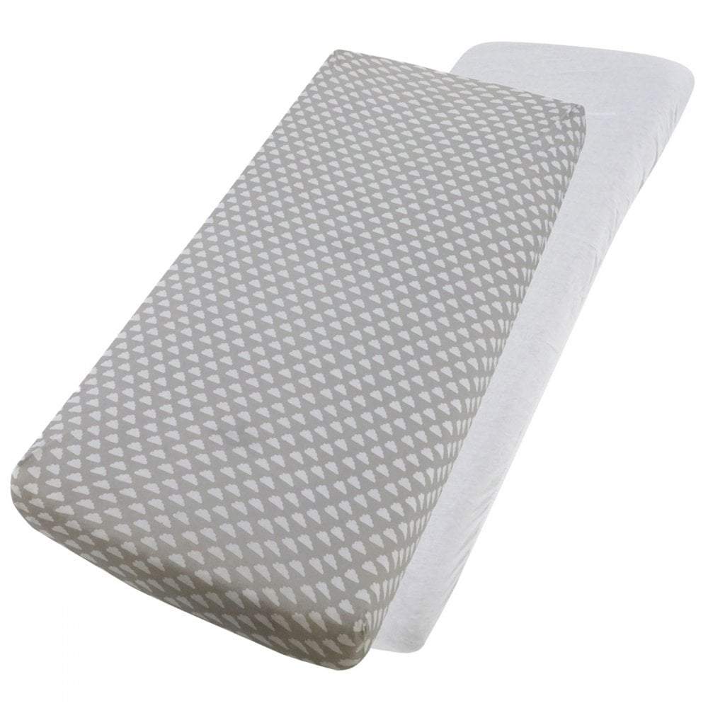 Crib Jersey Fitted Sheets 100% Cotton 40x90cm - Pack Of 2 - Fits All Models - SHEET STORY - 114