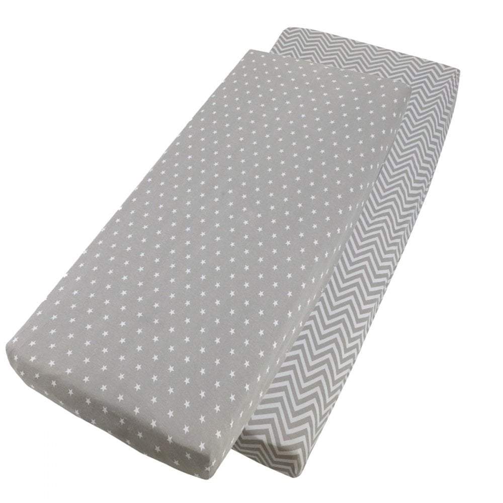 Crib Jersey Fitted Sheets 100% Cotton 40x90cm - Pack Of 2 - Fits All Models - SHEET STORY - 166