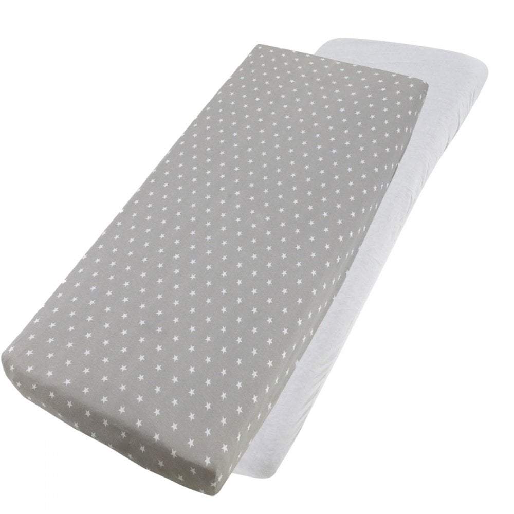 Crib Jersey Fitted Sheets 100% Cotton 40x90cm - Pack Of 2 - Fits All Models - SHEET STORY - 117