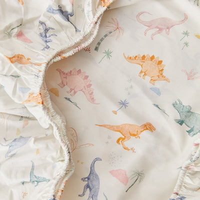 Dino Organic Cotton Fitted Sheet - SHEET STORY - 1