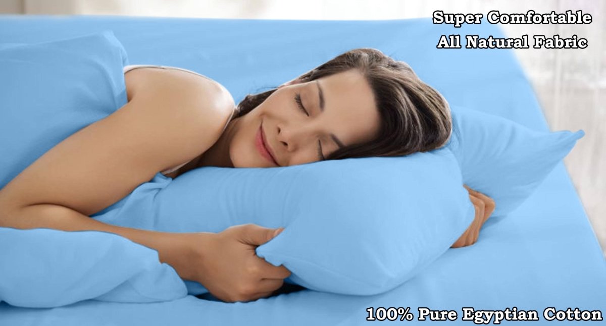 Egyptian Cotton Pillowcases in Light Sky Blue (2 pack) - SHEET STORY - 3