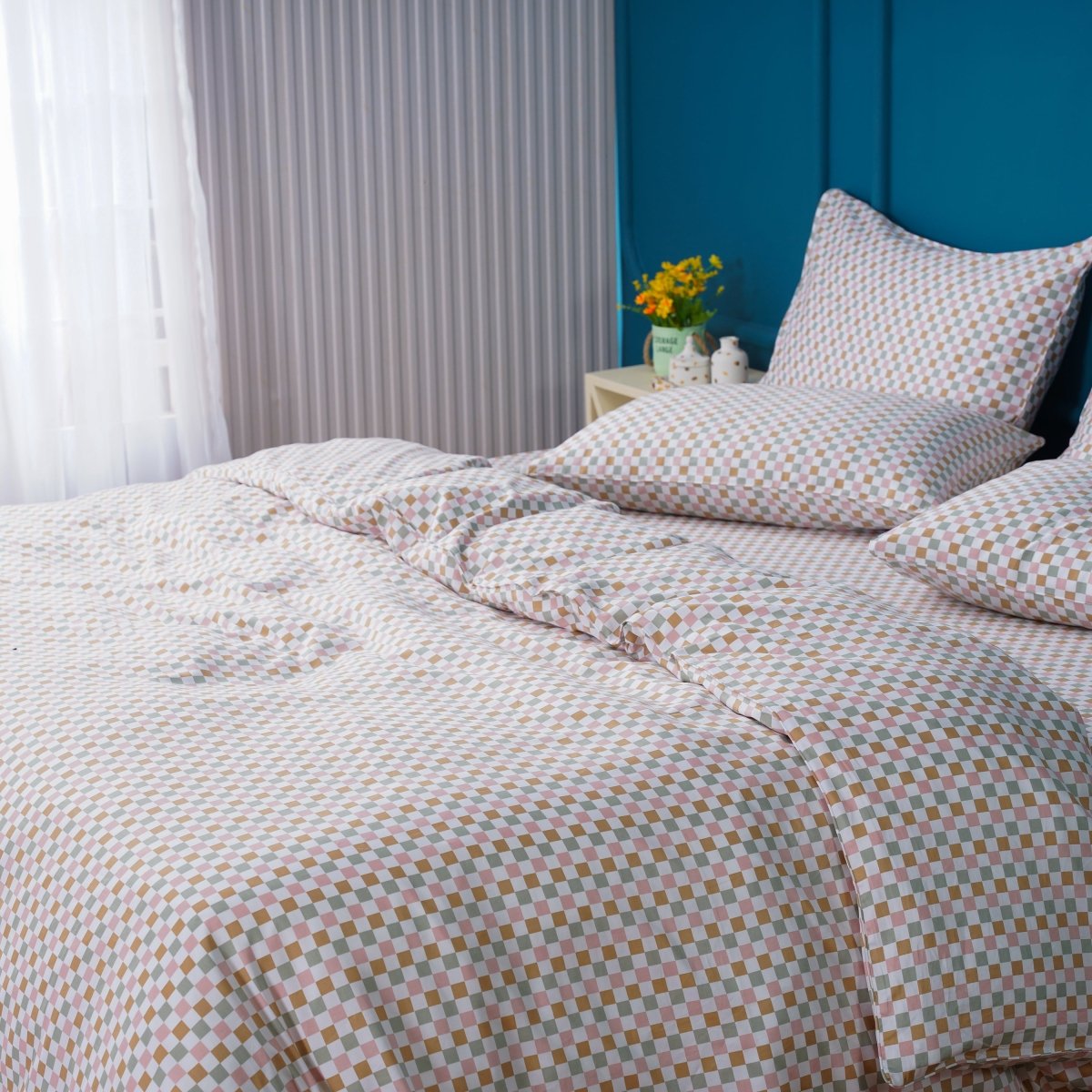 Ella Cotton - Gems Checkerboard Duvet Cover - SHEET STORY - 2