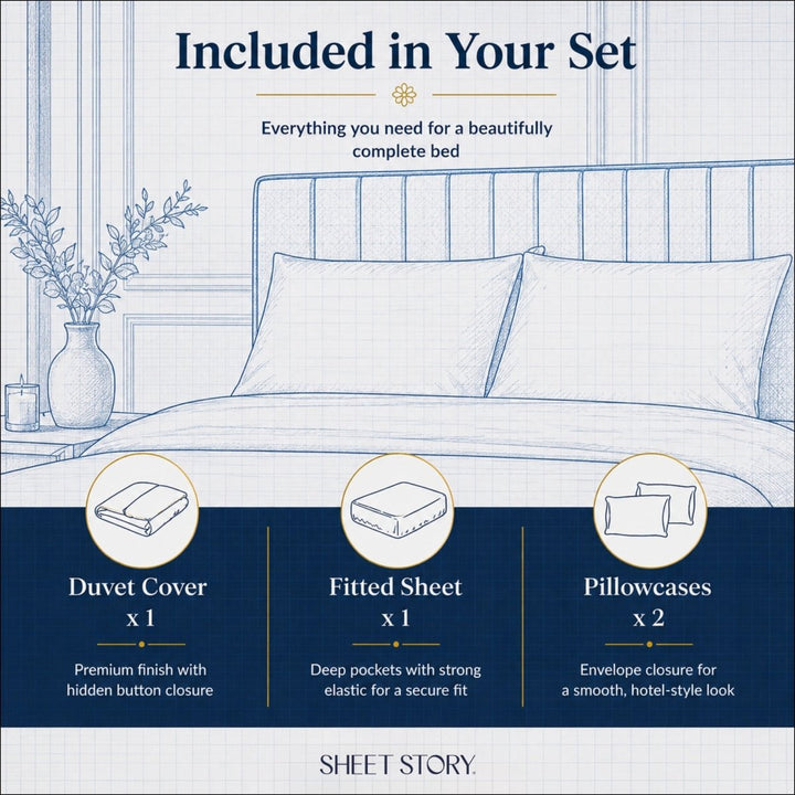 Ella Cotton - Gems Checkerboard Duvet Cover, Fitted Sheet & Pillowcases Set - SHEET STORY - 2