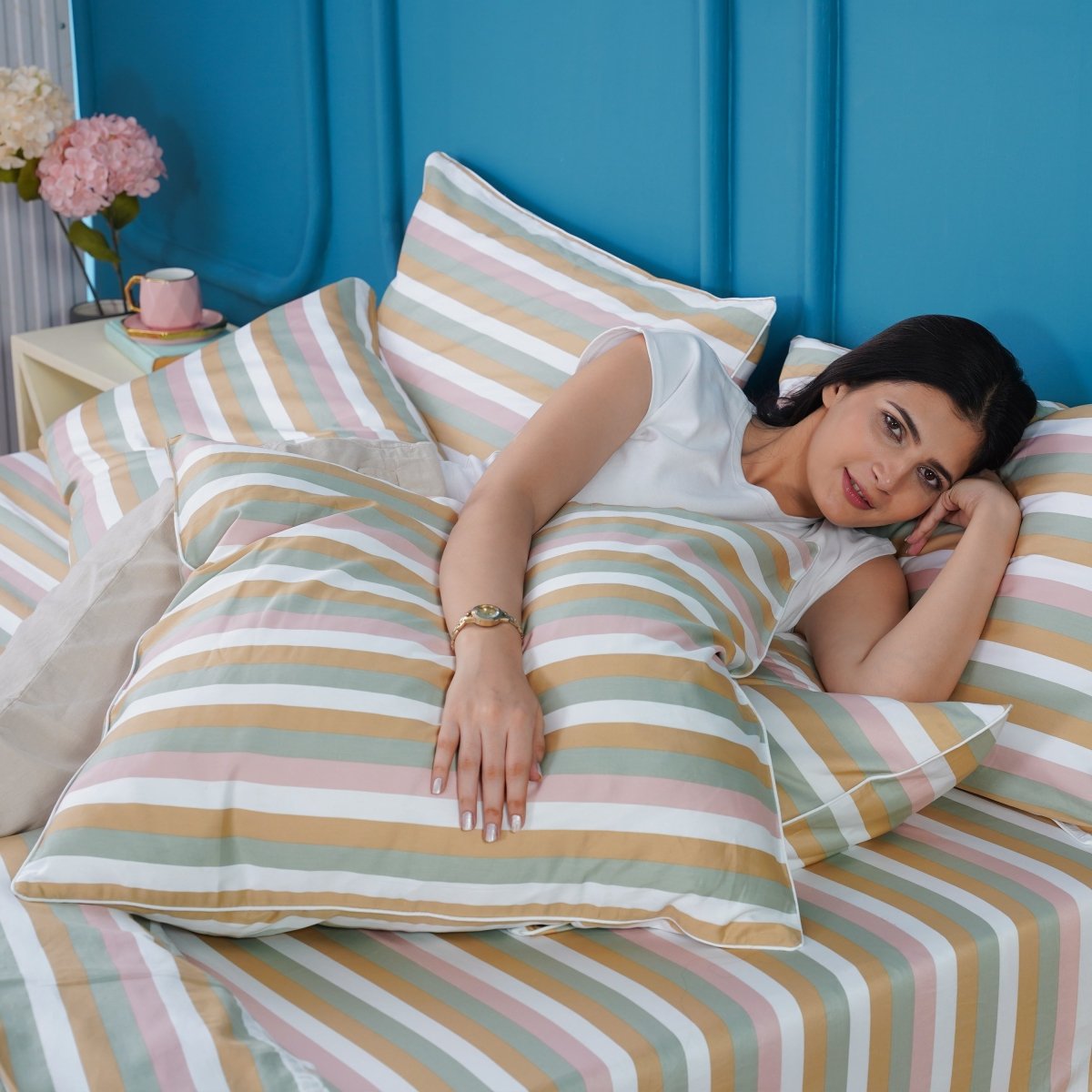 Ella Cotton - Serene Stripe Bedding Set - SHEET STORY - 8