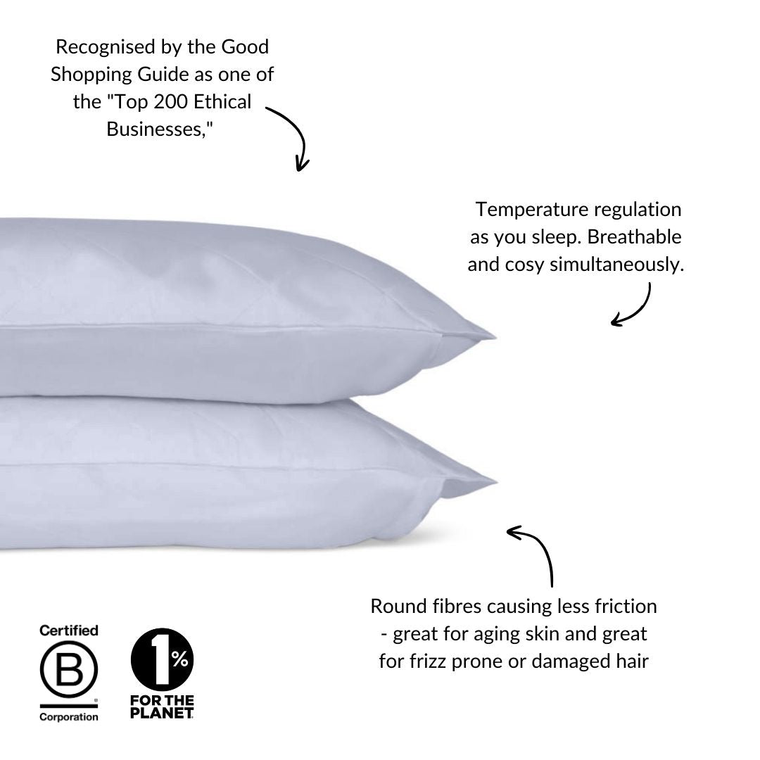 Eucalyptus Silk Pillowcase Pair in Sky Blue (Best Seller) - SHEET STORY - 3