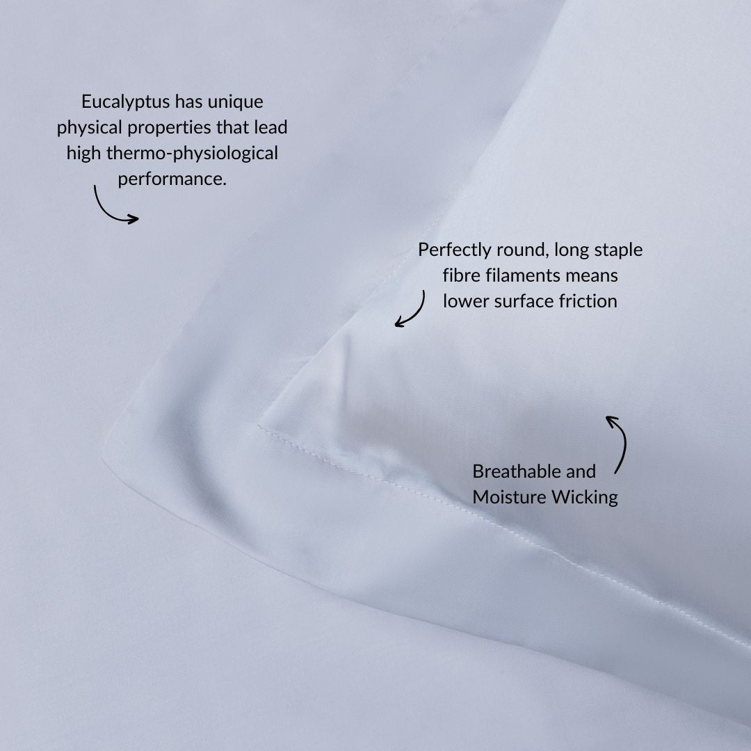 Eucalyptus Silk Pillowcase Pair in Sky Blue (Best Seller) - SHEET STORY - 9