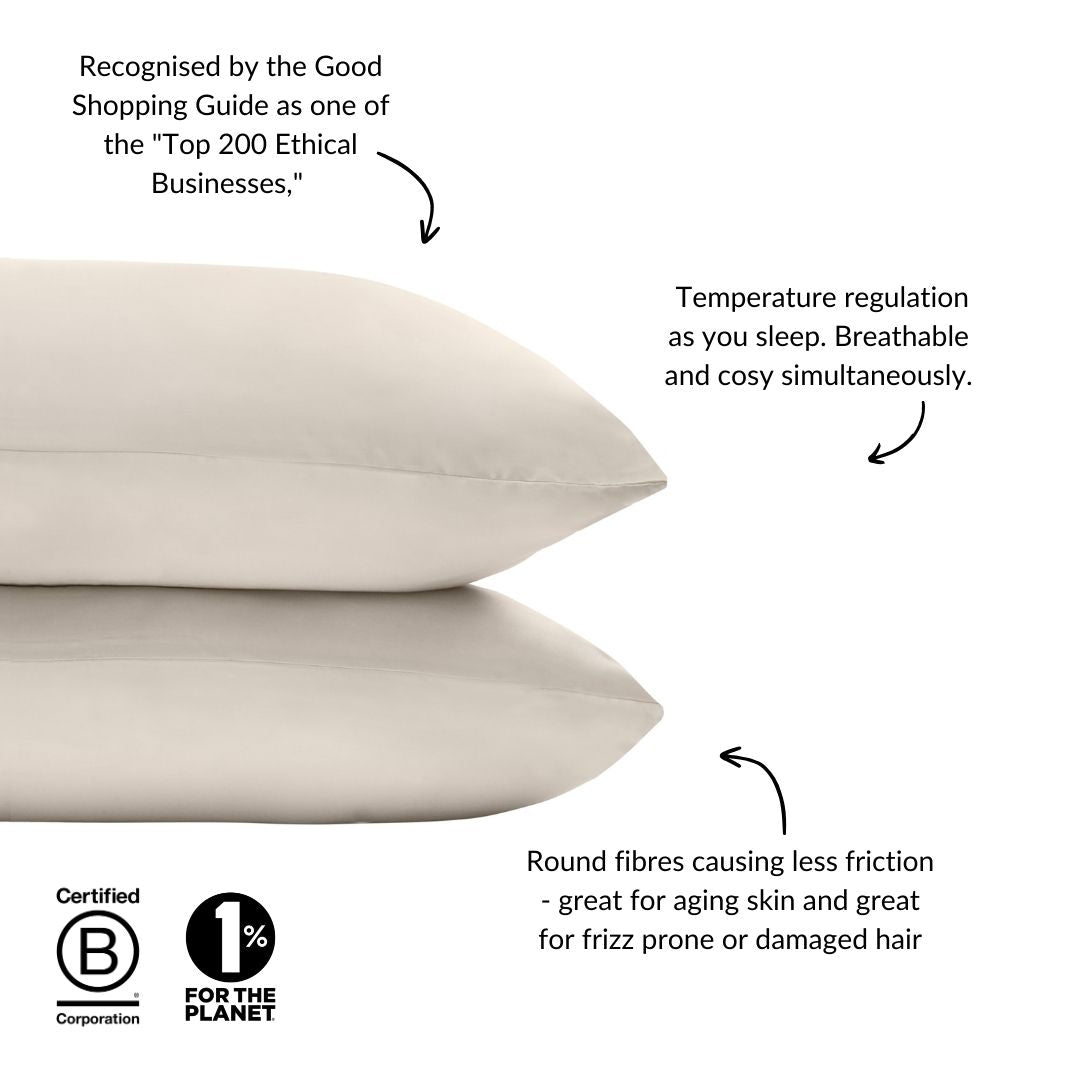 Eucalyptus Silk Pillowcase Pair in Wheat (Best Seller) - SHEET STORY - 4