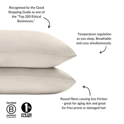 Eucalyptus Silk Pillowcase Pair in Wheat (Best Seller) - SHEET STORY - 4