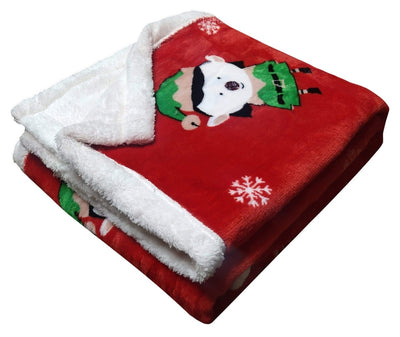 Festive Christmas Reversible Teddy Fleece Duvet Set with Faux Fur - SHEET STORY - 2