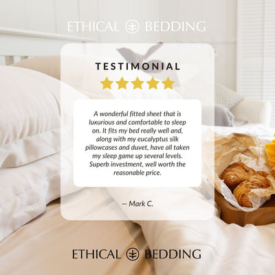 Fitted Sheet in Grey (Eucalyptus Silk) - SHEET STORY - 5