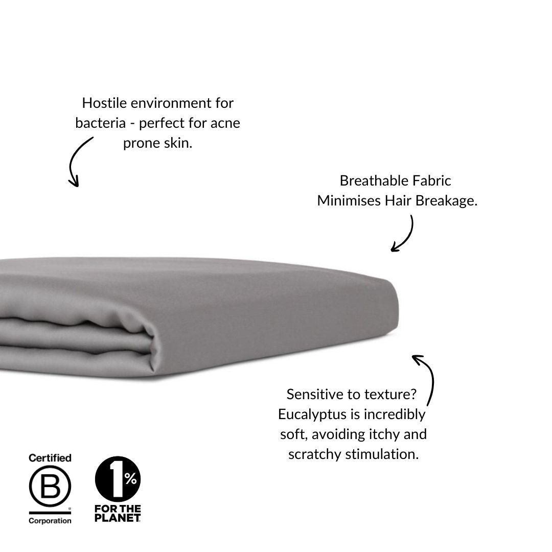 Fitted Sheet in Grey (Eucalyptus Silk) - SHEET STORY - 6