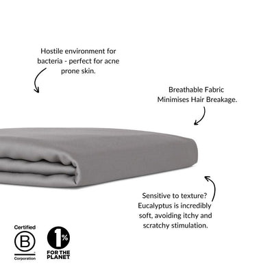 Fitted Sheet in Grey (Eucalyptus Silk) - SHEET STORY - 6