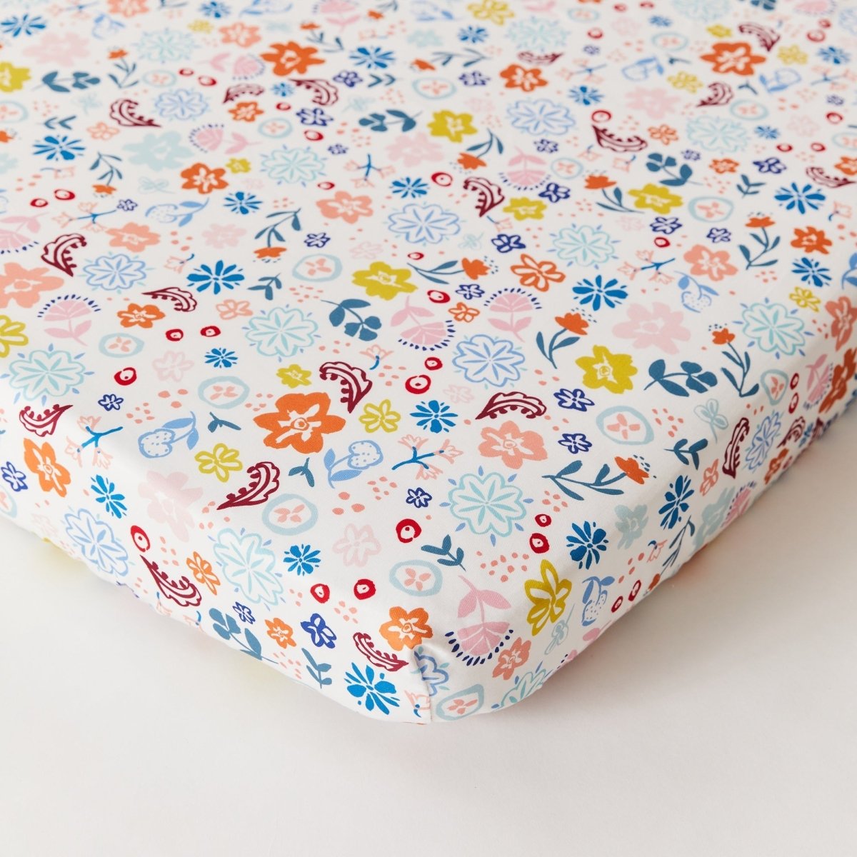 Floral Organic Cotton Fitted Sheet - SHEET STORY - 4