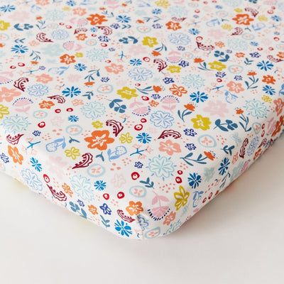 Floral Organic Cotton Fitted Sheet - SHEET STORY - 4
