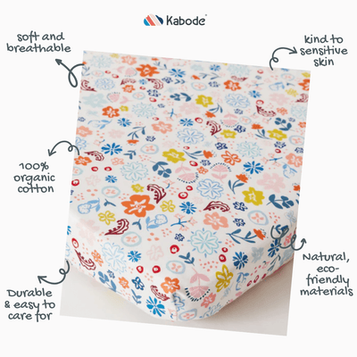 Floral Organic Cotton Fitted Sheet - SHEET STORY - 3