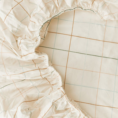 Grid Organic Cotton Fitted Sheet - SHEET STORY - 1