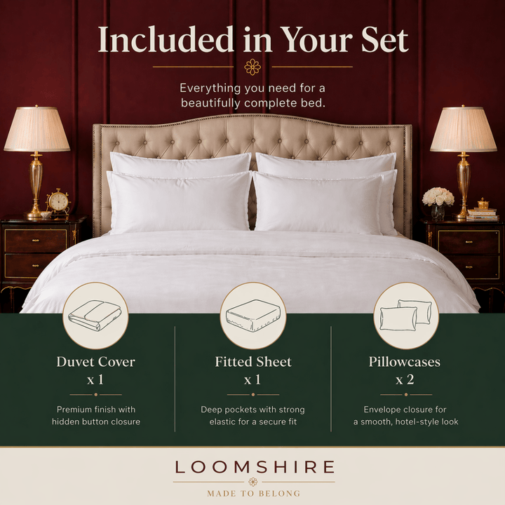 Loomshire Bamboo White Full Bedding Set