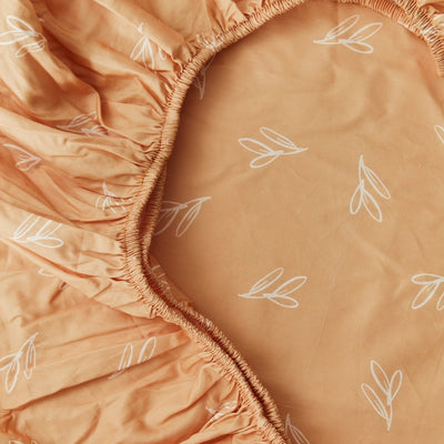 Olive Sprig Organic Cotton Fitted Sheet - SHEET STORY - 1