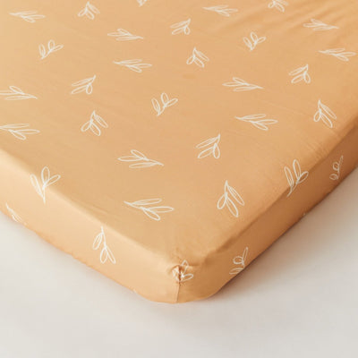 Olive Sprig Organic Cotton Fitted Sheet - SHEET STORY - 5