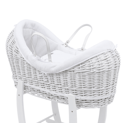 Pod White Waffle Moses Basket Bedding Set - SHEET STORY - 1