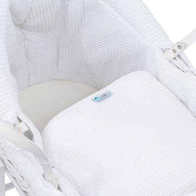 Pod White Waffle Moses Basket Bedding Set - SHEET STORY - 2