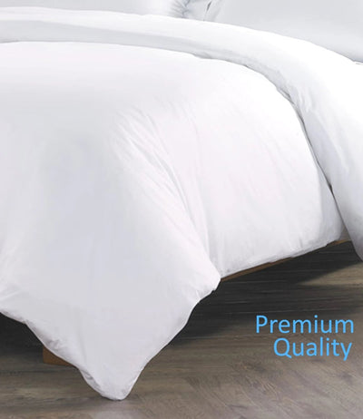 Pure Egyptian Cotton Duvet Cover Bed Set in Plain White - SHEET STORY - 2