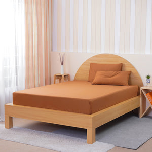 Ackly Bamboo - Terracotta Fitted Sheet - SHEET STORY - 1