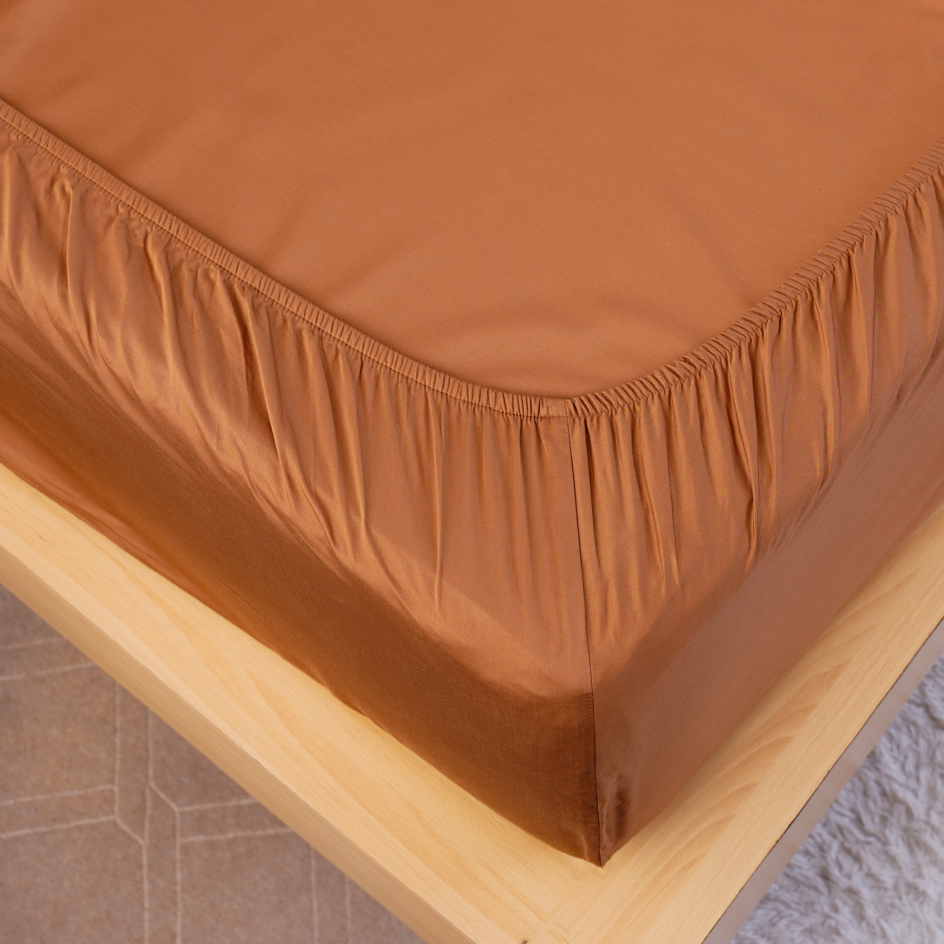 Ackly Bamboo - Terracotta Fitted Sheet - SHEET STORY - 4