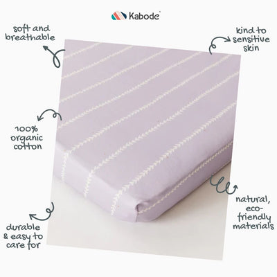 Vine Lilac Organic Cotton Fitted Sheet - SHEET STORY - 3