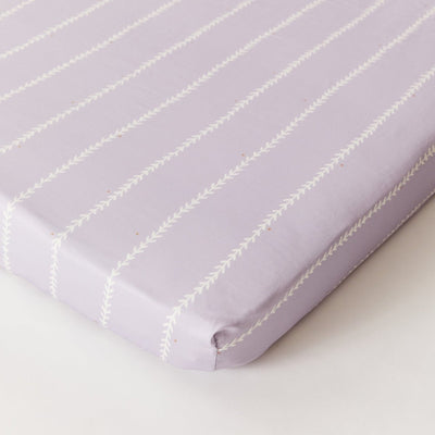Vine Lilac Organic Cotton Fitted Sheet - SHEET STORY - 6