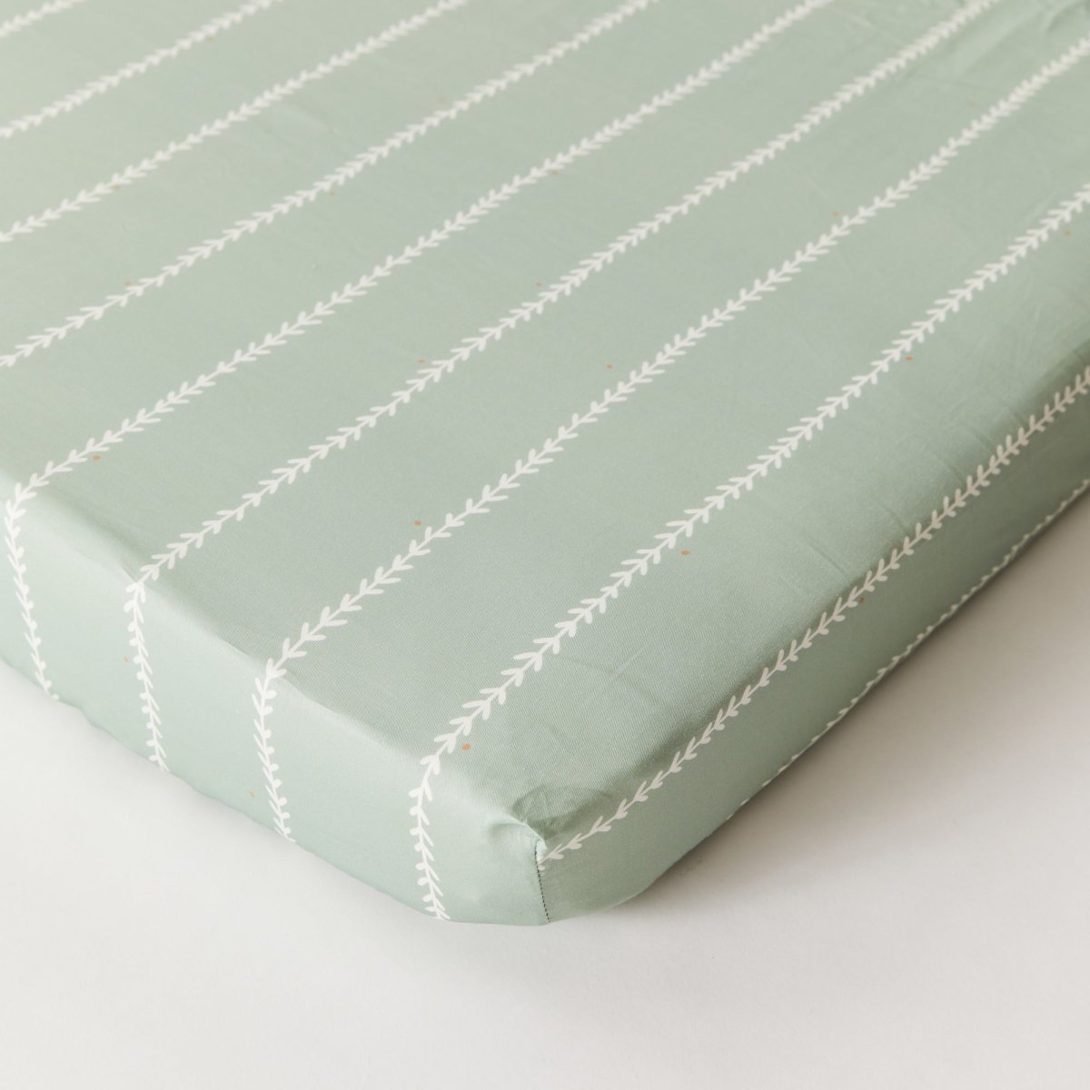 Vine Mint Organic Cotton Fitted Sheet - SHEET STORY - 6
